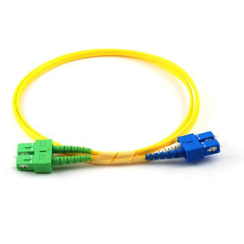 Ljósleiðaratengisnúra SC/APC-SC/UPC single mode tvöf. gul 1m