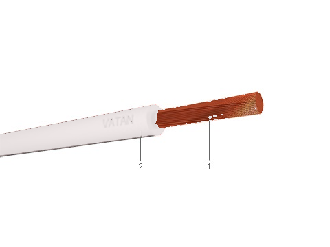 Fínþættur vír 1 mm² Hvítur