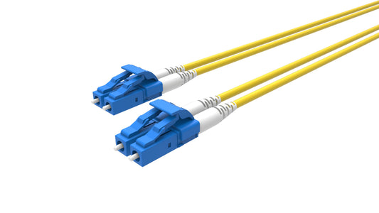 Ljósleiðaratengisnúra LC-LC single mode OS2 tvöf. gul 1m