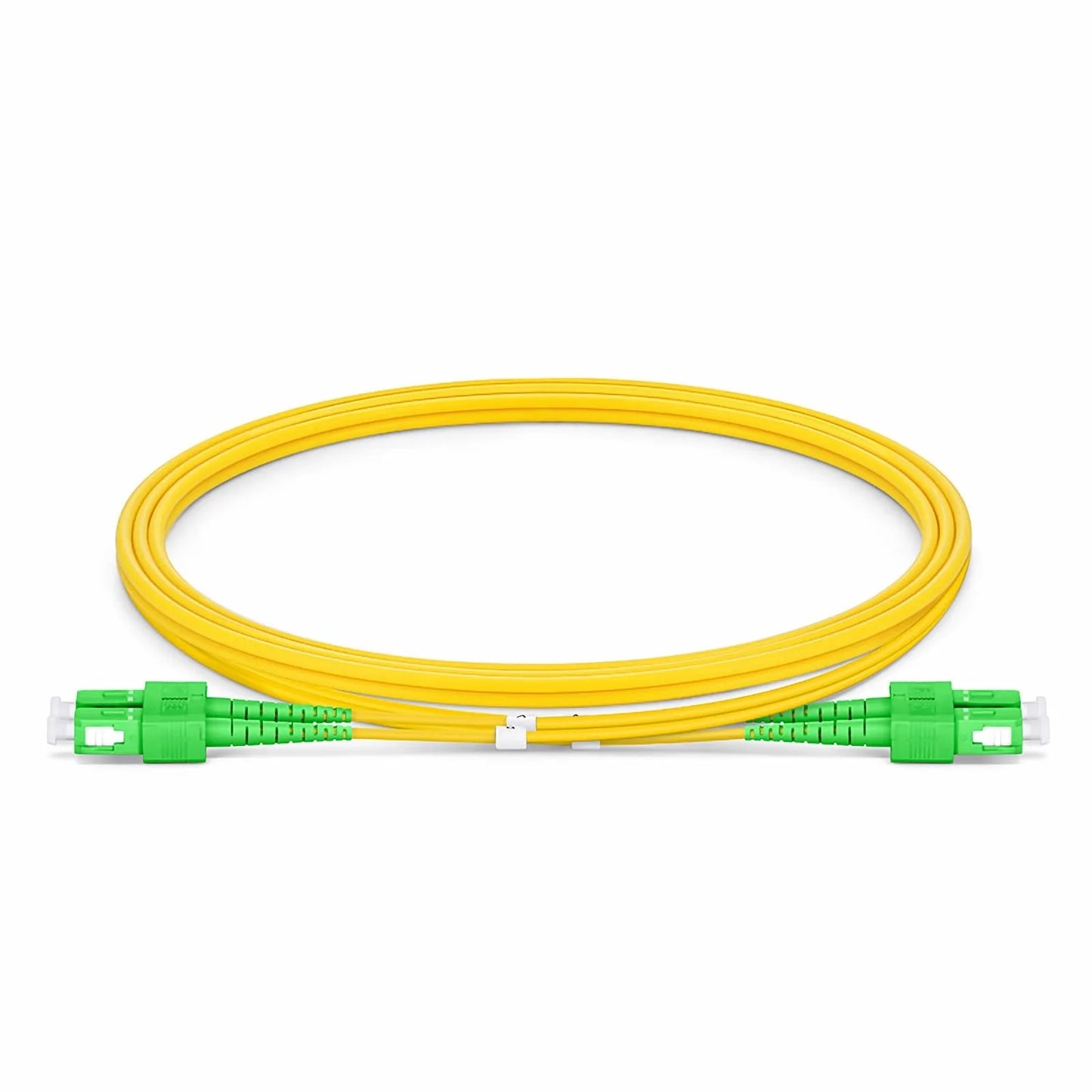 Ljósleiðaratengisnúra SC/APC-SC/APC single mode tvöf. gul 5m
