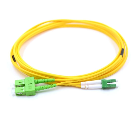 Ljósleiðaratengisnúra LC/APC-SC/APC single mode tvöf. gul  5 m