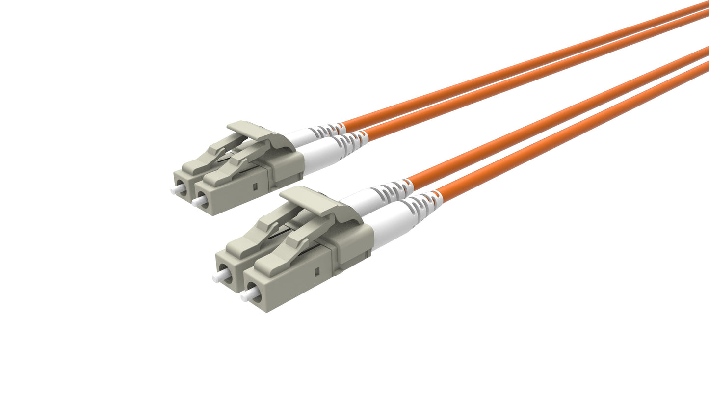 Ljósleiðaratengisnúra LC-LC multi mode OM1 tvöf. appelsínugul 3m