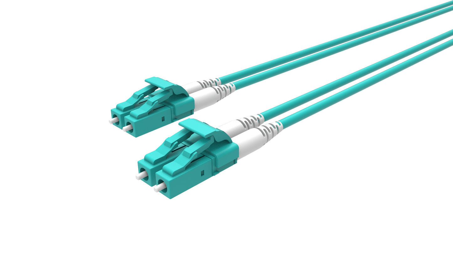 Ljósleiðaratengisnúra LC-LC multi mode OM3 tvöf. blá 7m